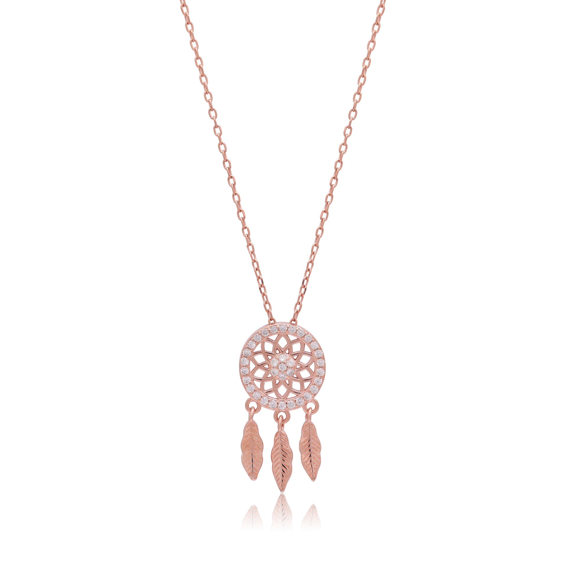 Twinrays Feather of faith Rose Gold Necklace