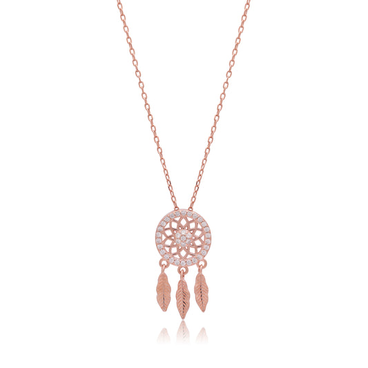 Twinrays Feather of faith Rose Gold Necklace