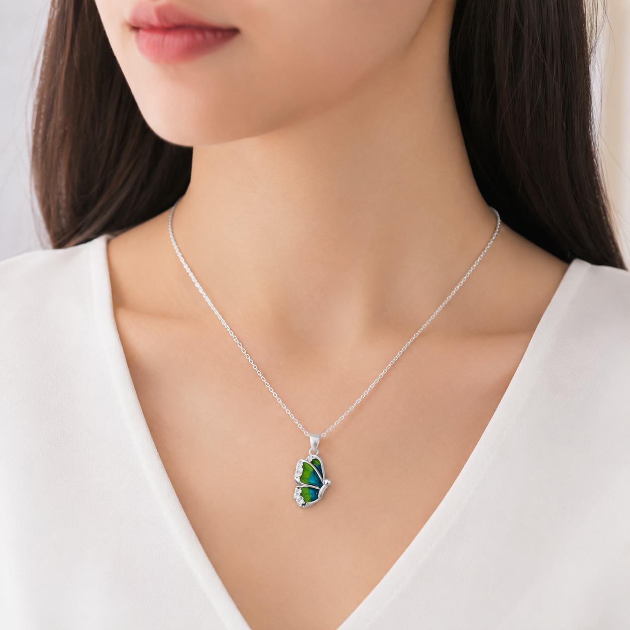 Twinrays Butterfly Silver Pendent