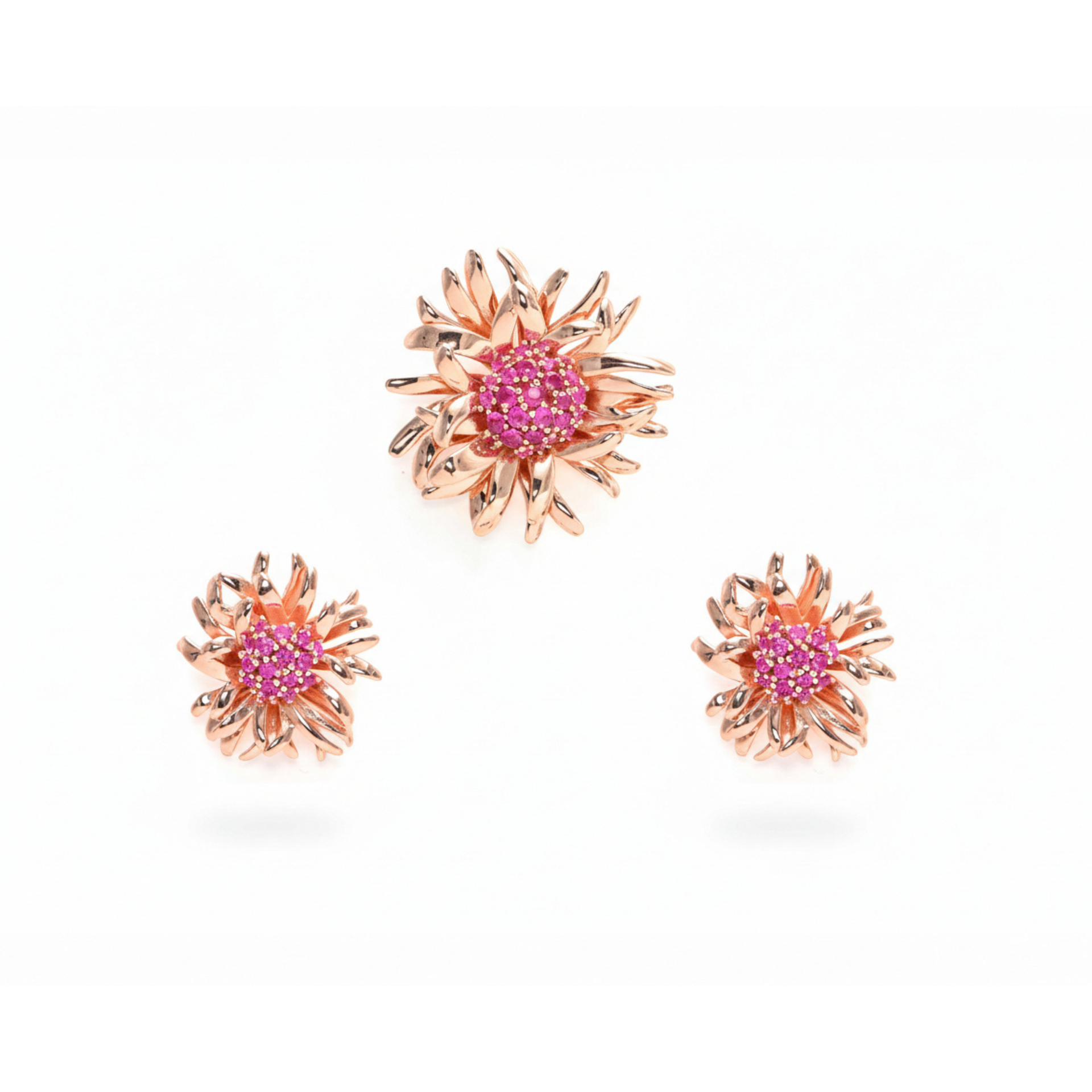 Twinrays Golden Blush Flower Set