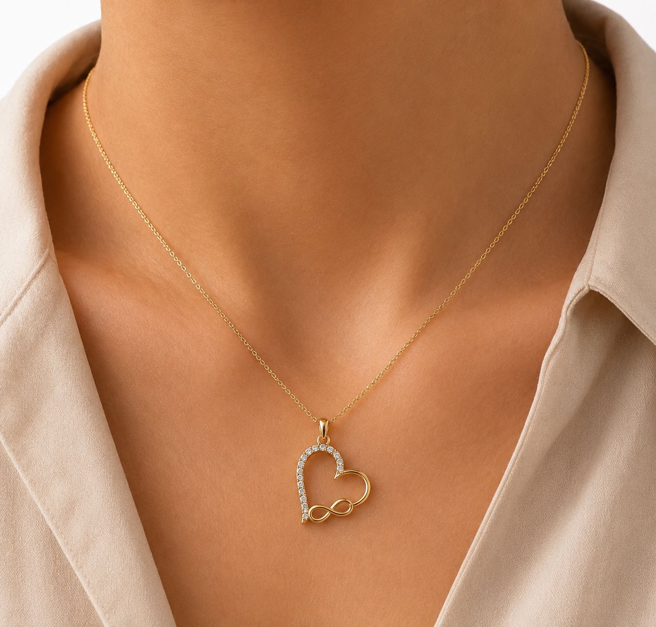 Infinity Love Heart Pendent Necklace