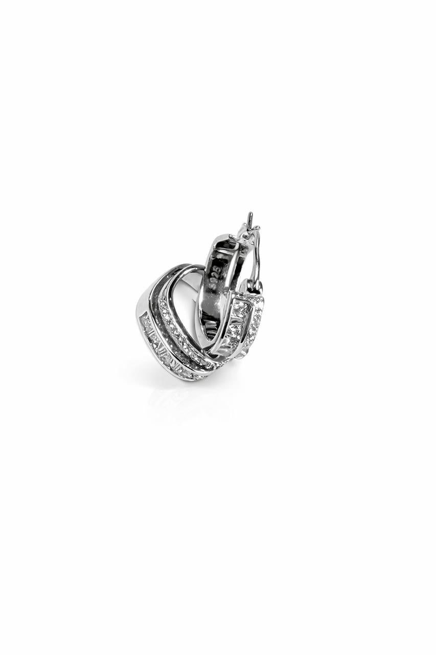 Twinrays Shine Silver Hoop Earrings