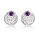 Silver Amethyst Stud Earrings