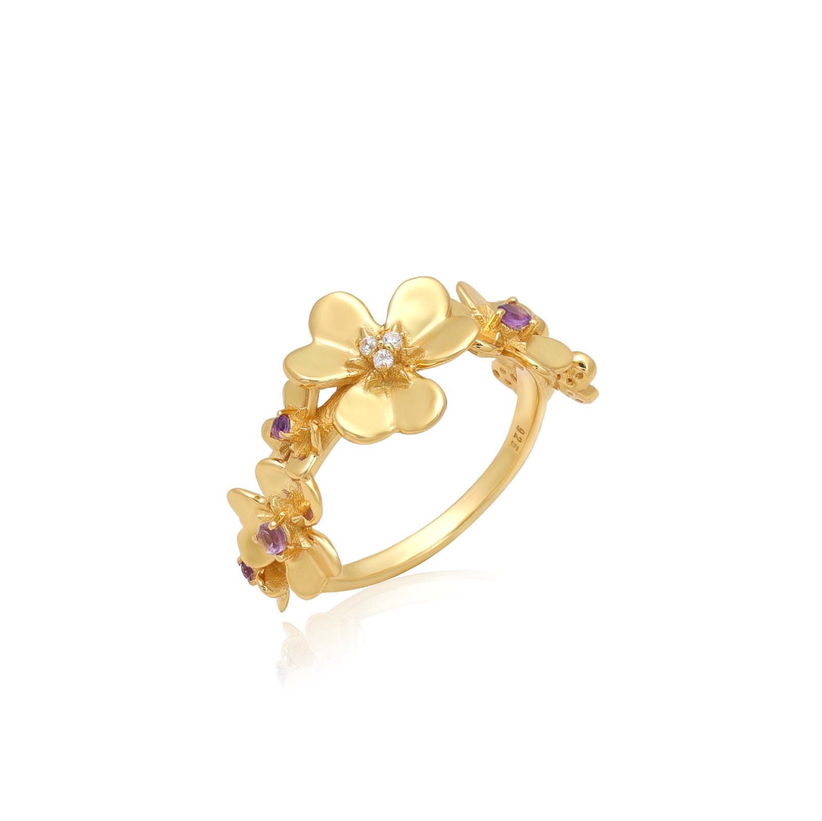 Floral Amethyst Jewelry Set