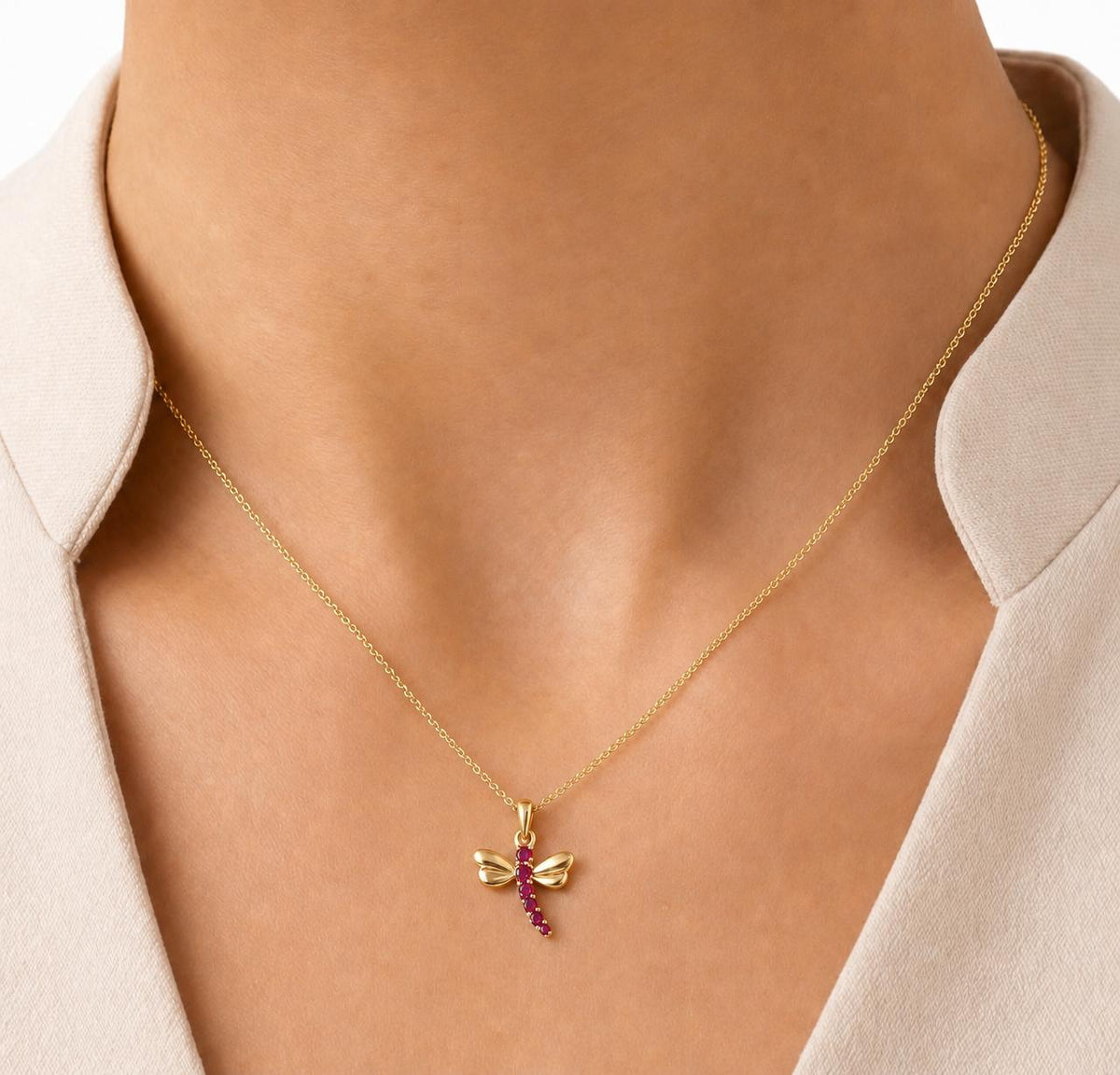 Dragonfly Ruby Grace Necklace and Earring Set