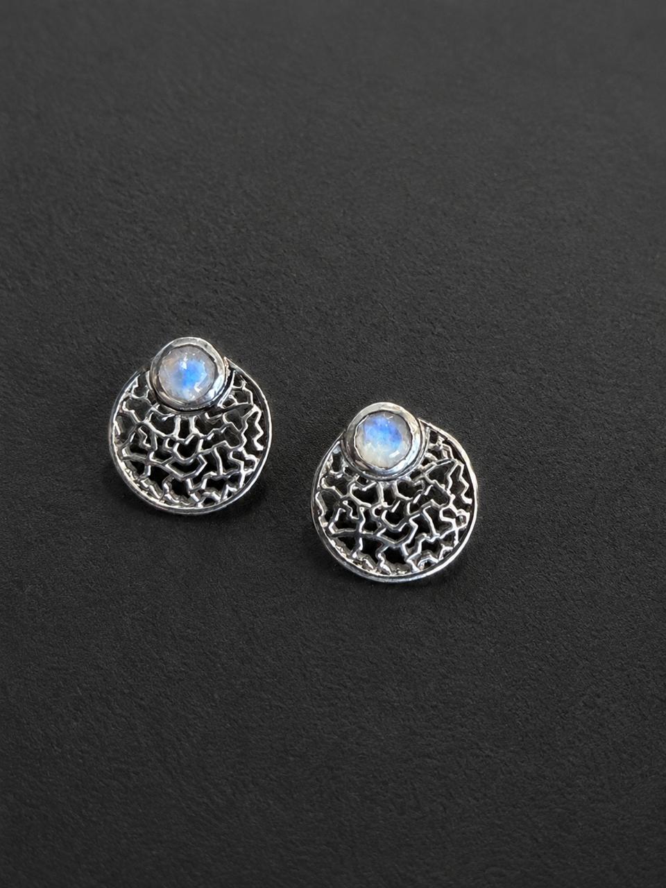 Moonstone Silver Stud Earring