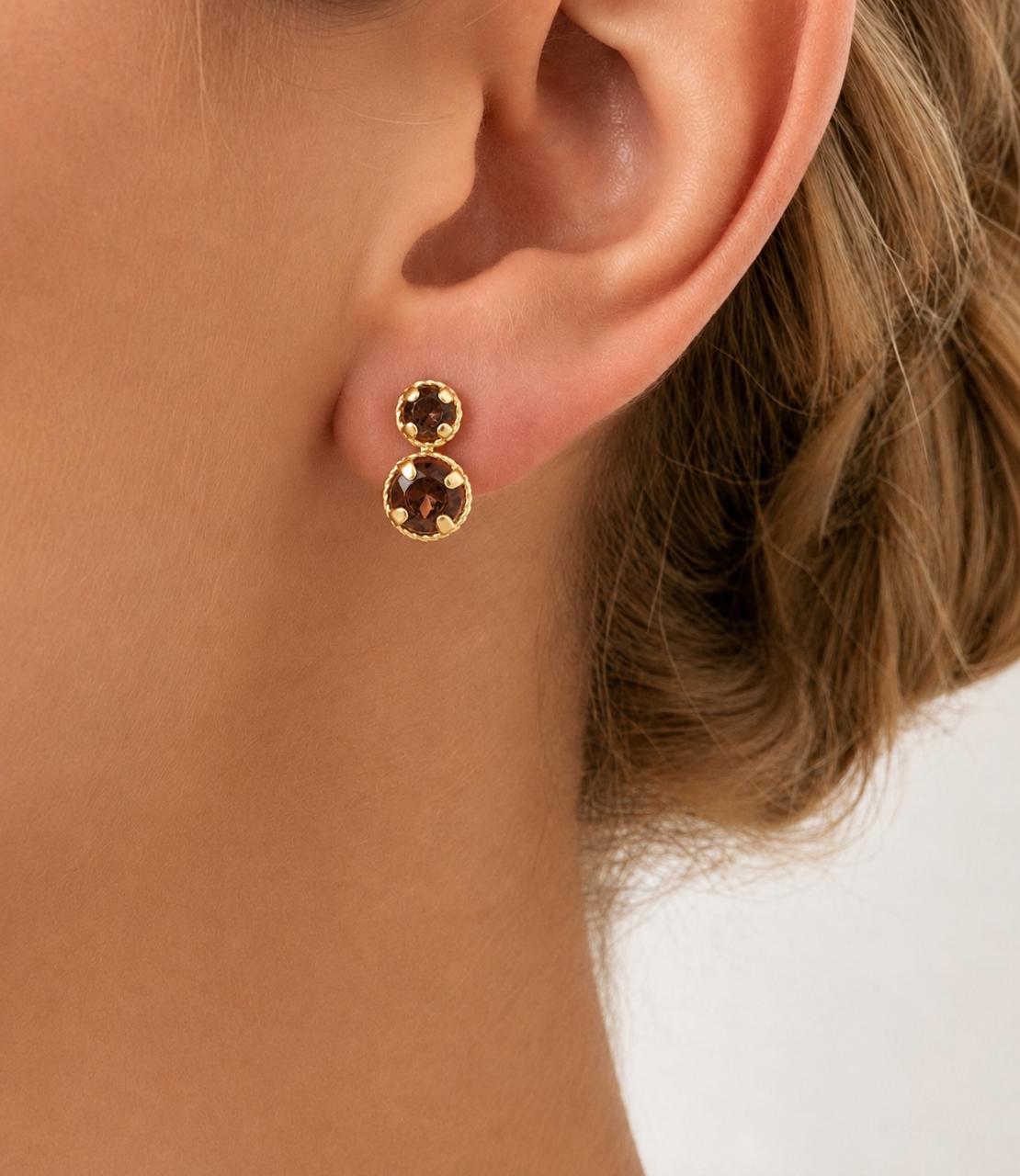 Smoky Quartz Elegance Pendant & Earrings Set